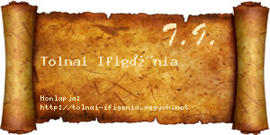 Tolnai Ifigénia névjegykártya
